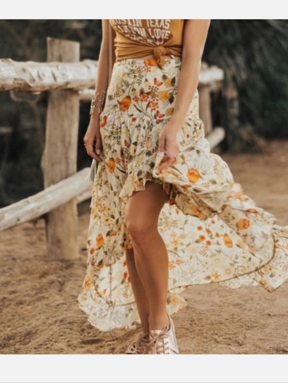 SPELL AND THE GYPSY SAYULITA FLORAL RUFFLE SKIRT